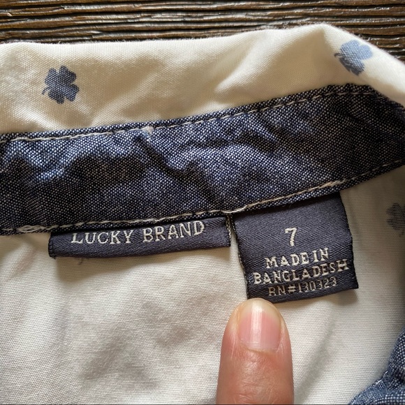 Lucky Brand Boys Short Sleeve Button Down Size 7 - Picture 2 of 3